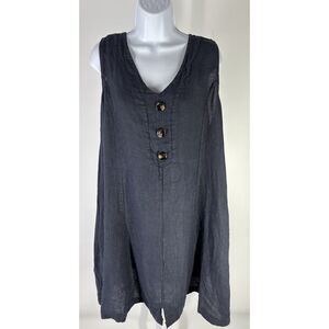 Alessia Pacini 100% Linen Sleeveless Midi Dress crafted in Italy